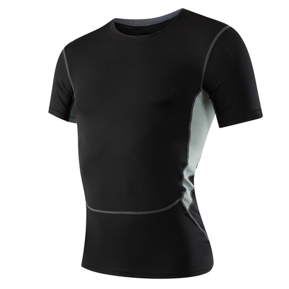 Mens Short Sleeve Compression Shirts Athletic Sport T-Shirt Base Layer Top Workout Undershirt Running Vest for Gym