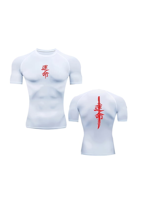 Mens Short Sleeve Compression Shirts Gothic Men Compression Shirt Gym Shirts Men Graphic Punk Emo Breathable Athletic Training Top