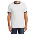 thumbnail image 1 of Mens Short Sleeve Core Cotton Soft Classic Ringer Tee White/Jet Black Large, 1 of 6