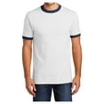 thumbnail image 1 of Mens Short Sleeve Core Cotton Soft Classic Ringer Tee White/Navy Large, 1 of 6