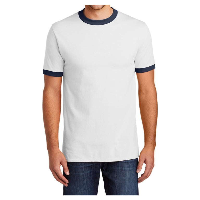 MMA Number12 Trim Tee White × Navy Mサイズ Mens Short Sleeve Core Cotton Soft Classic Ringer Tee White/Navy X