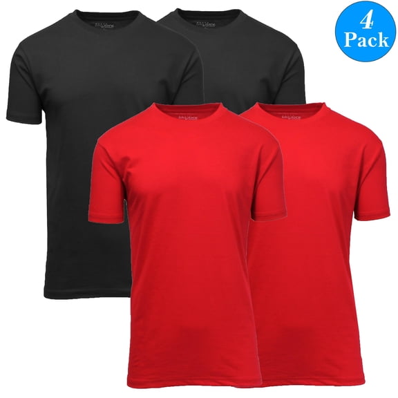 Mens Short Sleeve Crew Neck Brushed Cotton Tee (4-Pack)