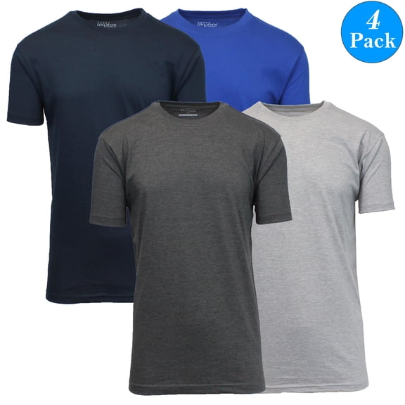 Mens Short Sleeve Crew Neck Brushed Cotton Tee (4-Pack)