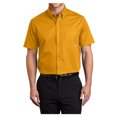 thumbnail image 1 of Mens Short Sleeve Easy Care Cotton/Polyester Shirt Athletic Gold/ Light Stone X-Small, 1 of 6