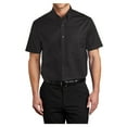 thumbnail image 1 of Mens Short Sleeve Easy Care Cotton/Polyester Shirt Black/ Light Stone 2X-Large, 1 of 6