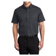 thumbnail image 1 of Mens Short Sleeve Easy Care Cotton/Polyester Shirt Classic Navy/ Light Stone Large, 1 of 6