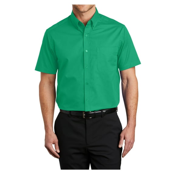 Mens Short Sleeve Easy Care Cotton/Polyester Shirt Court Green 2X-Large