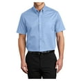 thumbnail image 1 of Mens Short Sleeve Easy Care Cotton/Polyester Shirt Light Blue/ Light Stone Large, 1 of 6