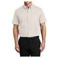 thumbnail image 1 of Mens Short Sleeve Easy Care Cotton/Polyester Shirt Light Stone/ Classic Navy X-Small, 1 of 6