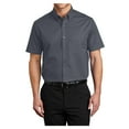 thumbnail image 1 of Mens Short Sleeve Easy Care Cotton/Polyester Shirt Steel Grey/ Light Stone Large, 1 of 6