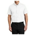thumbnail image 1 of Mens Short Sleeve Easy Care Cotton/Polyester Shirt White/ Light Stone 6X-Large, 1 of 6