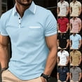 thumbnail image 1 of Mens Short Sleeve Golf Shirts Muscle Fit Active Tops Quick Dry Moisture Wicking Performance Collared Shirt with Pocket Summer Casual Athletic Tennis Father Gift, 1 of 3