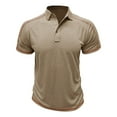 thumbnail image 1 of Mens Short Sleeve Golf Shirts Muscle Fit Quick Dry 3 Button Collared Athletic Performance T-Shirts Contrast Stitching Summer Workout Tops Father's Day Gift, 1 of 5