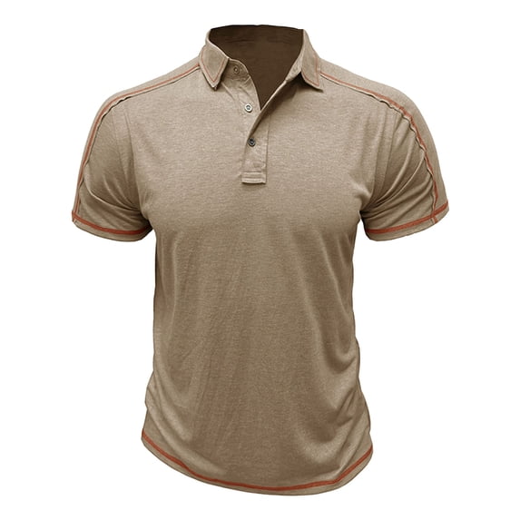 Mens Short Sleeve Golf Shirts Muscle Fit Quick Dry 3 Button Collared Athletic Performance T-Shirts Contrast Stitching Summer Workout Tops Father's Day Gift