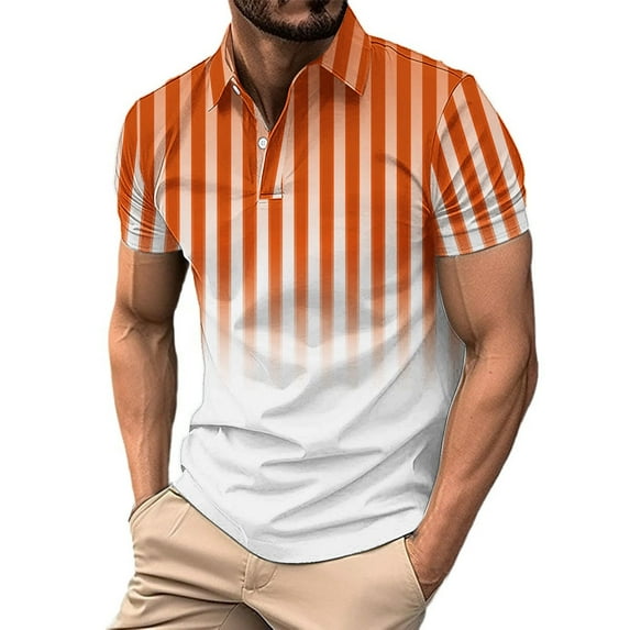 Mens Short Sleeve Golf Shirts Pullover Button Collared Tshirts Shirt Casual Color Block Breathable Going-Out Athletic Workout Tees Tops