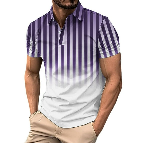 Mens Short Sleeve Golf Shirts Pullover Button Collared Tshirts Shirt Casual Color Block Breathable Going-Out Athletic Workout Tees Tops