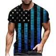 thumbnail image 1 of Mens Short Sleeve Graphic T-shirt Casual Independence Day Patriotic Shirts July 4th American Flag Print T-Shirt Tops, 1 of 5