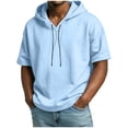 thumbnail image 1 of Mens Short Sleeve Hoodie Lightweight Soft Solid Sweatshirts with Pocket, 1 of 7
