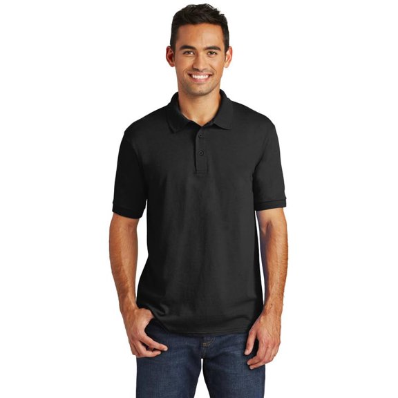 Mens Short Sleeve Jersey Knit Polo Shirts, Golf Shirt (Black-Extra Small)