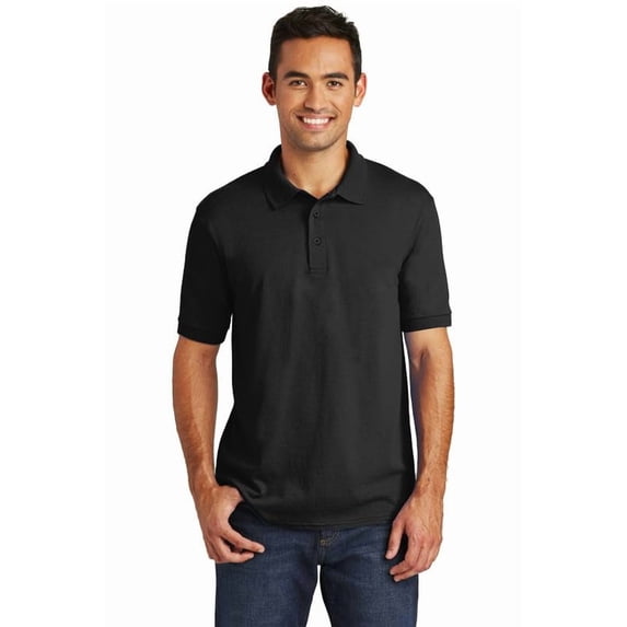 Mens Short Sleeve Jersey Knit Polo Shirts, Golf Shirt (Black-Extra Small)