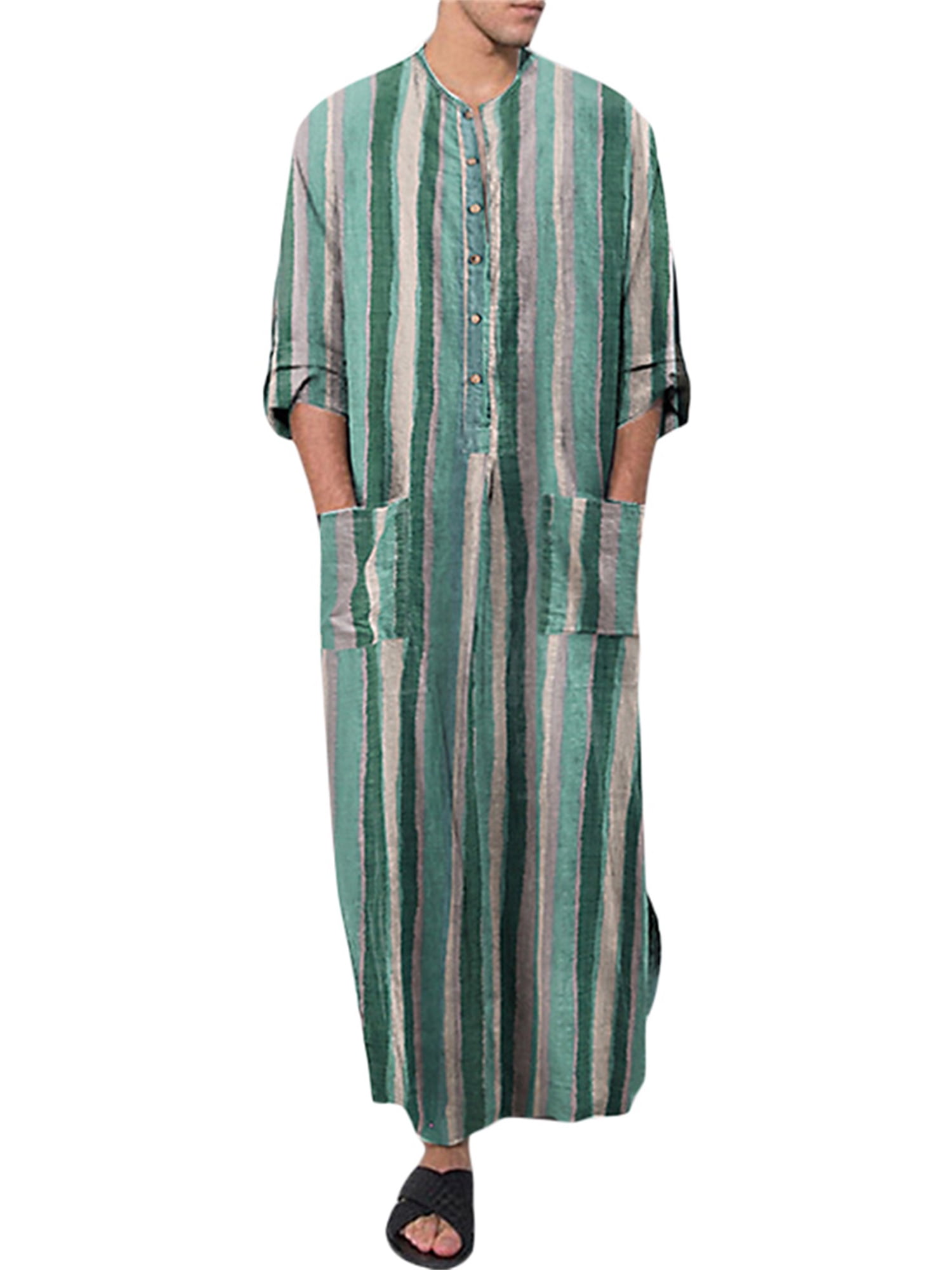 Mens Kaftan 'Jim' Loose Linen Loungewear for Men - Linenbee