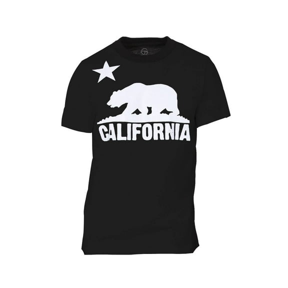 Mens Short-Sleeve Men's California Bear Logo Black T-Shirt - Small