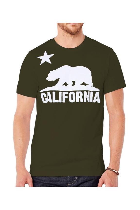 Mens Short-Sleeve Men's California Bear Logo T-Shirt - Olive - 3X-Large