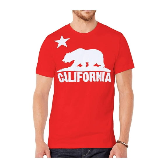 Mens Short-Sleeve Men's California Bear Logo T-Shirt - Red - Small