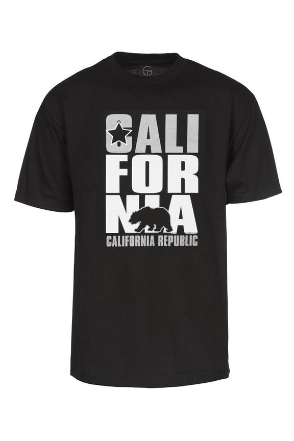 Mens Short-Sleeve Men's California Republic T-Shirt - Black - Medium