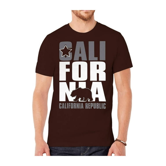 Mens Short-Sleeve Men's California Republic T-Shirt - Brown - Medium
