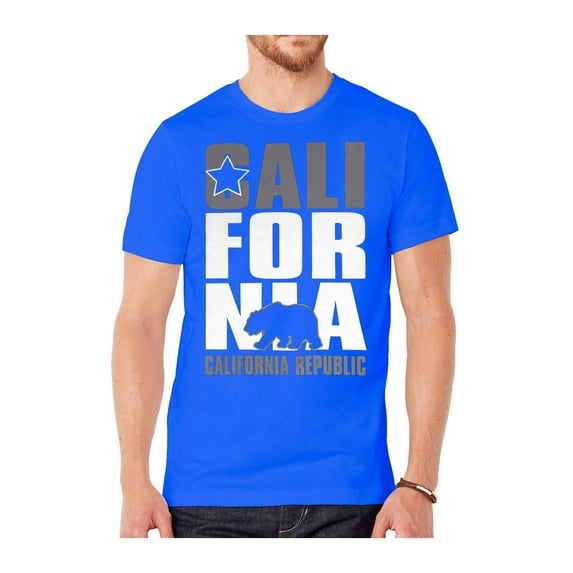 Mens Short-Sleeve Men's California Republic T-Shirt - Royal - Medium