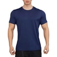 thumbnail image 1 of Mens Short Sleeve Muscle T-Shirt Bodybuilding Athletic Training Tee, Muscle Fit Crew Neck Fitness Top, Quick Dry 4-Way Stretch Performance Base Layer Solid Color, 1 of 7