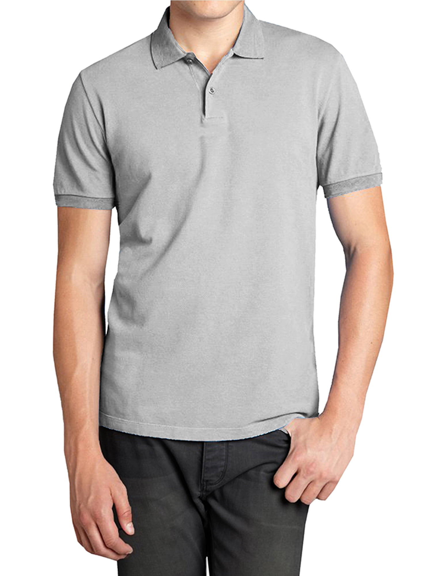 Mens Short Sleeve Pique Polo Shirts Uniform Fitted Walmart