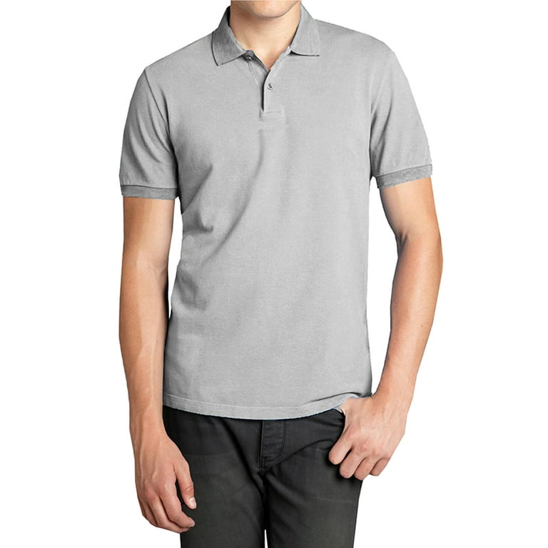 Mens Short Sleeve Pique Polo Shirts Uniform Fitted