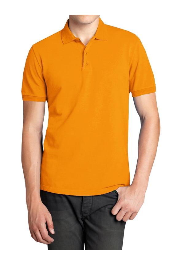 Mens Short Sleeve Pique Polo Shirts Uniform Fitted