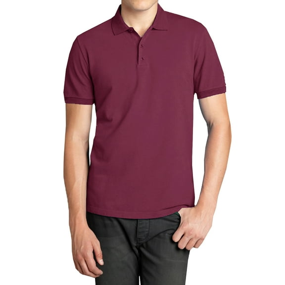 Mens Short Sleeve Pique Polo Shirts Uniform Fitted