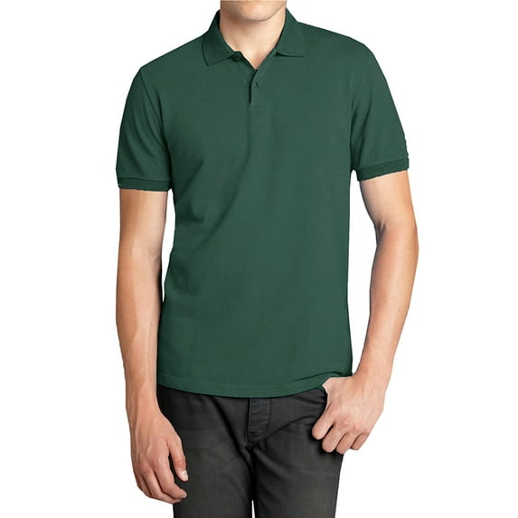 Mens Short Sleeve Pique Polo Shirts Uniform Fitted