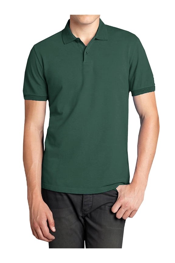 Mens Short Sleeve Pique Polo Shirts Uniform Fitted