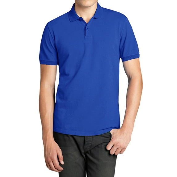 Mens Short Sleeve Pique Polo Shirts Uniform Fitted