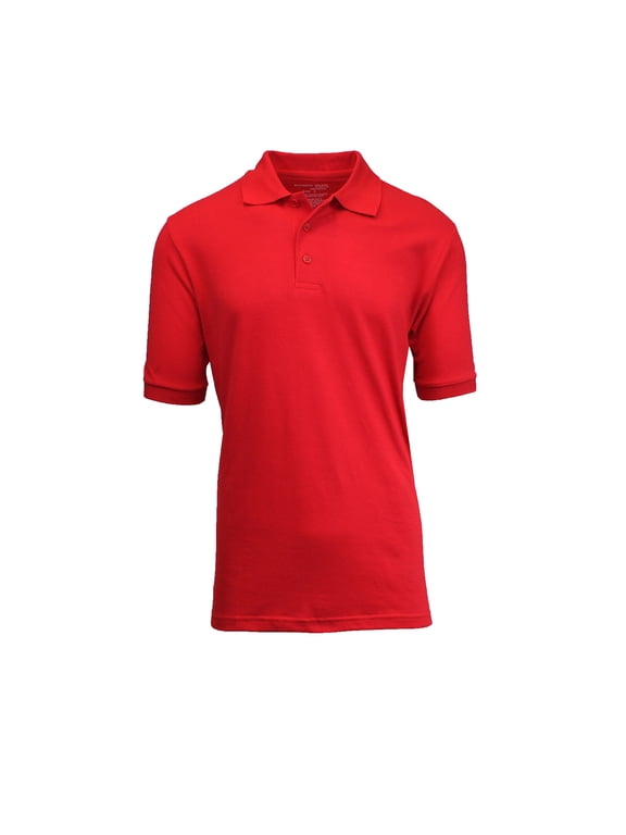 Mens Short Sleeve Pique Polo Shirts Uniform Fitted