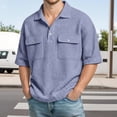 thumbnail image 1 of Mens Short Sleeve Polo Shirts Slim Fit Comfortable Button Down Polo Tee Quick Drying Stretch Soft T-Shirt Activewear Clothing Light Purple Size XXXL, 1 of 4