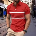 thumbnail image 1 of Mens Short Sleeve Polo Shirts Two-Tone Collared Tops Waffle Patchwork Blouse T Shirts Comfy Shirt Business Trendy Outfits Summer Short Sleeves Clothing, 1 of 5