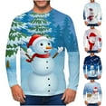 thumbnail image 1 of Mens Short Sleeve Pullover 3D SnowMens Print Realistic Print T-Shirt, 1 of 7
