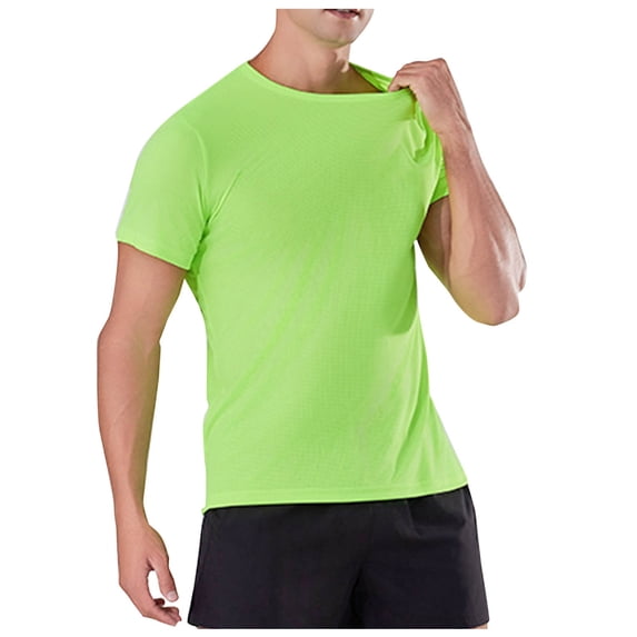 Mens Short Sleeve Quick Dry Waffle Workout T-Shirts Athletic Crew Neck TShirts Moisture Wicking Performance Running Training Activewear Tops Father's Day Gift