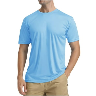 Mens Short Sleeve Rash Guard Shirt Quick Dry UPF 50+ Sun Protection Swim Shirt Basic Sun Shirt