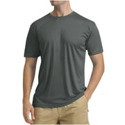 Mens Short Sleeve Rash Guard Shirt Quick Dry UPF 50+ Sun Protection Swim Shirt Basic Sun Shirt