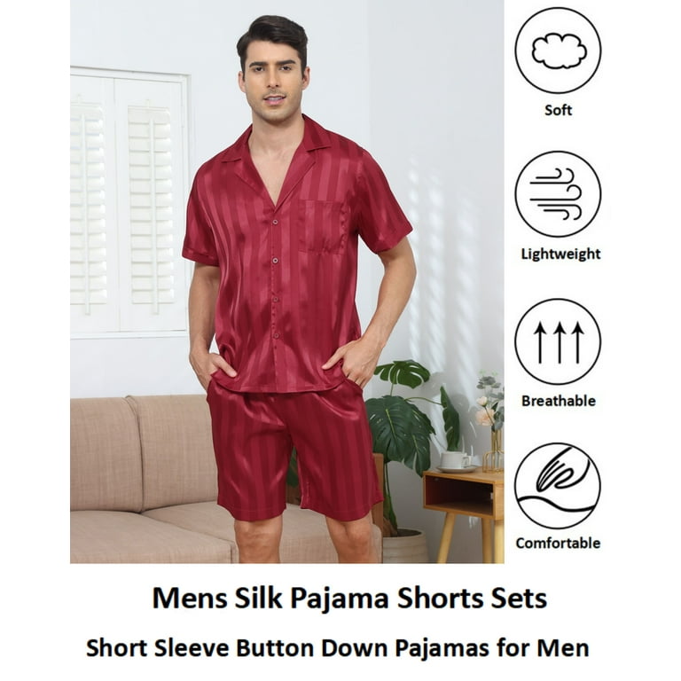 Striped silk pajama set sale