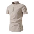 thumbnail image 1 of Mens Short Sleeve Shirts Big and Tall M-5X Plus Size Button Stand Collared Tops Casual Solid Comfort Basic Pullover Slim Fit Tees T-Shirts, 1 of 5