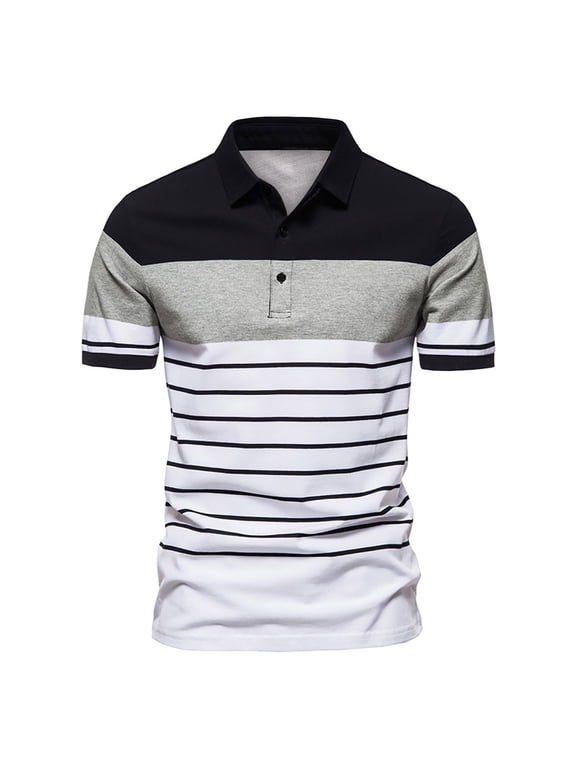 Mens Short Sleeve Shirts Black Dress Shirts for Men Men Summer Casual Buttons Turn-Down Collar Short Sleeve Loose Shirt Tops Untuckit Shirts,Black,L