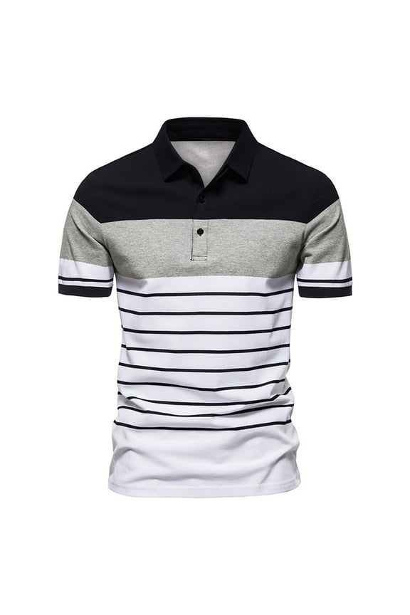 Mens Short Sleeve Shirts Black Dress Shirts for Men Men Summer Casual Buttons Turn-Down Collar Short Sleeve Loose Shirt Tops Untuckit Shirts,Black,L